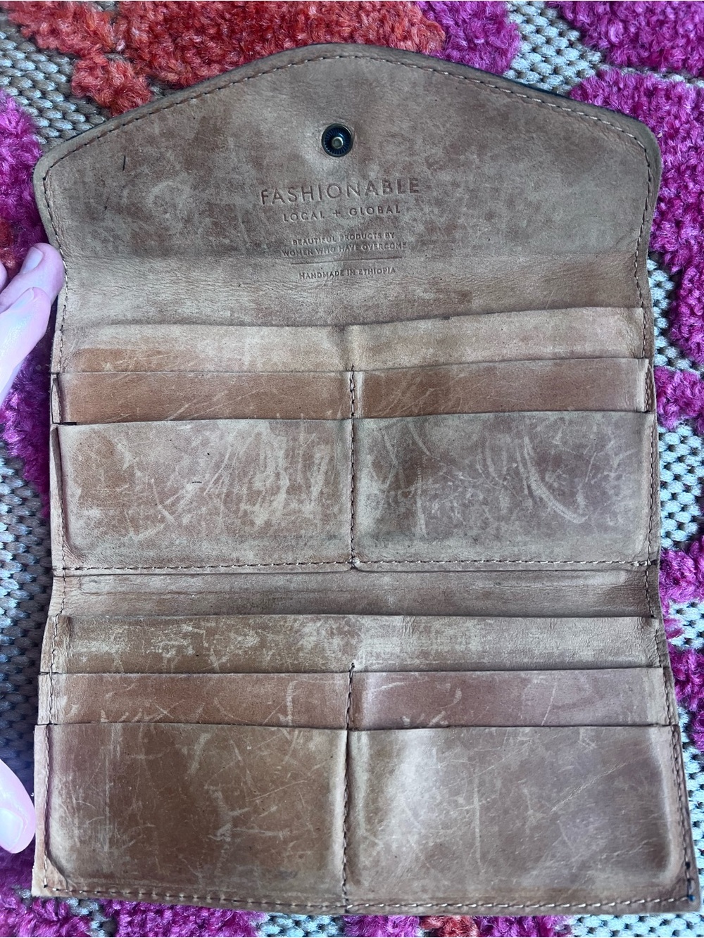 Able Black Leather Continental Clutch Wallet brown and black - Picture 6 of 8